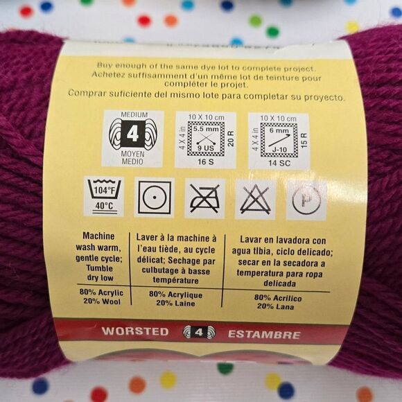 Red Heart Yarn Wool Bundle, TROPICAL NICKEL DHALIA - Picture 4 of 11